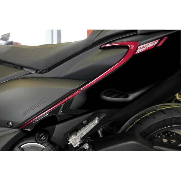 Juego de ADHESIVOS 3D GEL compatibles YAMAHA Tmax 560 2020-2021 CARBON LOOK-RED ERGAL