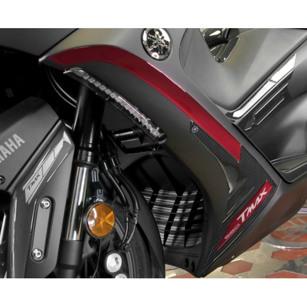 Lot de 3D GEL ADHESIVES compatibles YAMAHA Tmax 560 2020-2021 CARBONE LOOK-RED ERGAL