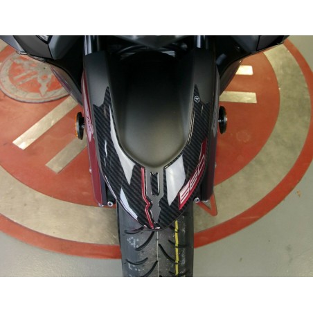Lot de 3D GEL ADHESIVES compatibles YAMAHA Tmax 560 2020-2021 CARBONE LOOK-RED ERGAL