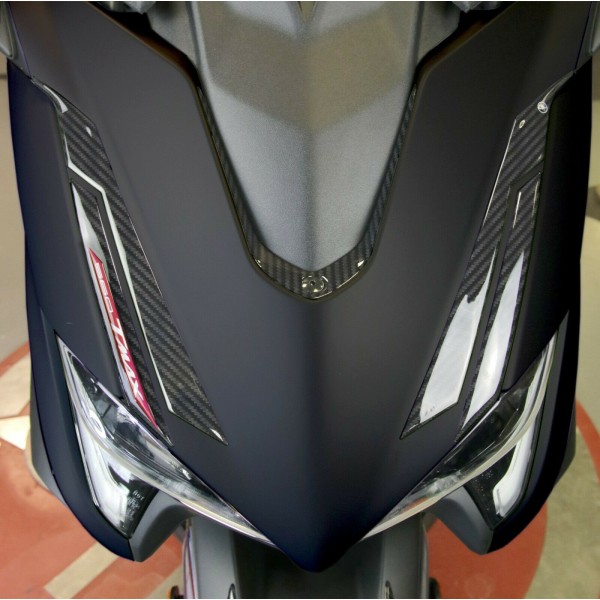 Satz 3D GEL ADHESIVES kompatibel YAMAHA Tmax 560 2020-2021 CARBON LOOK-RED ERGAL