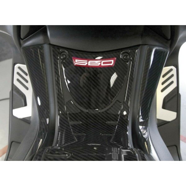 Lot de 3D GEL ADHESIVES compatibles YAMAHA Tmax 560 2020-2021 CARBONE LOOK-RED ERGAL