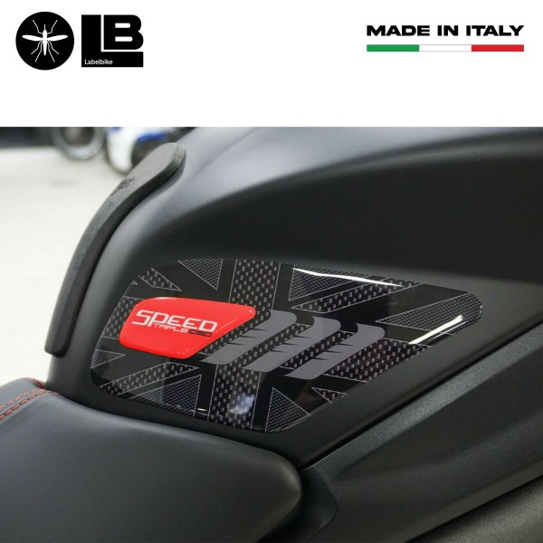 Triumph Speed Triple 2016-2021 compatible moto 3D gel réservoir autocollant kit