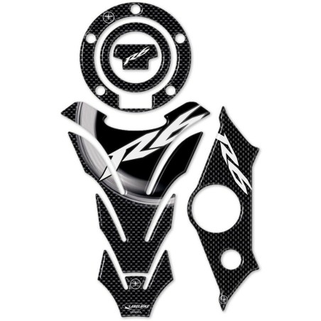 Kit d'autocollants 3D en gel pour motos YAMAHA YZF R6 2003 - 2004 carbon look