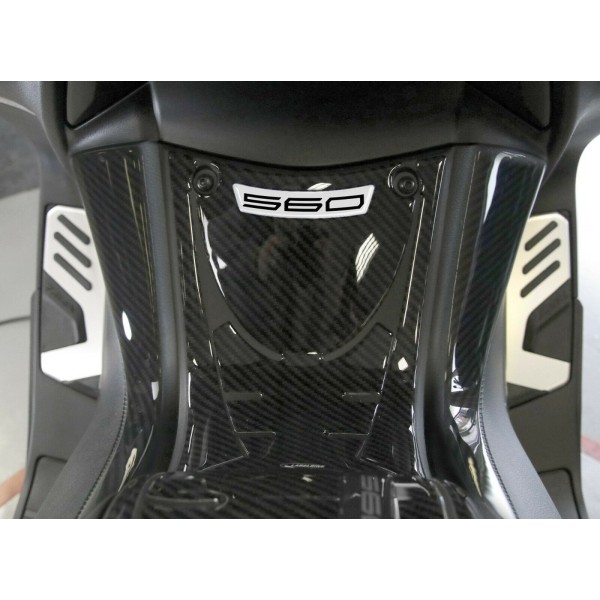 KIT ADHESIVO 3D GEL compatible YAMAHA Tmax 560 2020-2021 CARBONO LOOK-ARGENTO