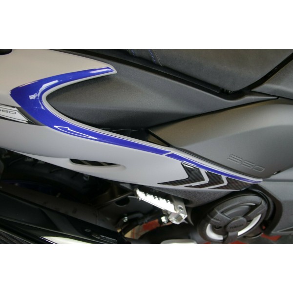 3D GEL ADHESIVE KIT kompatibel YAMAHA Tmax 560 2020-21 carbon look-blue metal