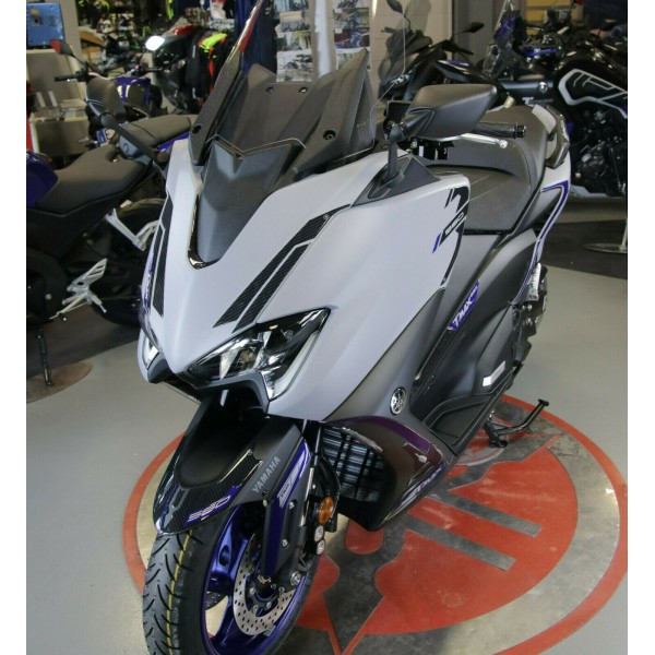 KIT ADHESIF 3D GEL compatible YAMAHA Tmax 560 2020-21 carbone look-bleu métal