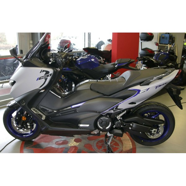 KIT ADHESIF 3D GEL compatible YAMAHA Tmax 560 2020-21 carbone look-bleu métal