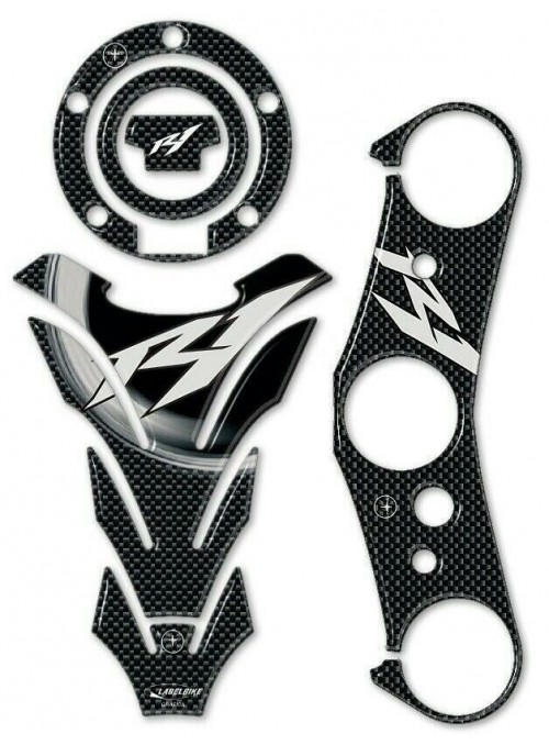 KIT ADESIVI in gel 3D per MOTO compatibili YAMAHA YZF R1 2007-2008 CARBON LOOK