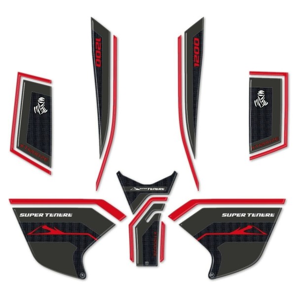 KIT 3D MOTO PROTECTIVE GEL ADHESIVES συμβατό YAMAHA SUPER TENERE κόκκινο