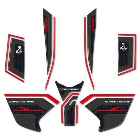 KIT 3D MOTO PROTECTIVE GEL ADHESIVES συμβατό YAMAHA SUPER TENERE κόκκινο