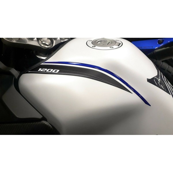 KIT PROTECTIONS ADHESIVES 3D RESINE POUR MOTOCYCLE compatible YAMAHA SUPER TENERE bleu