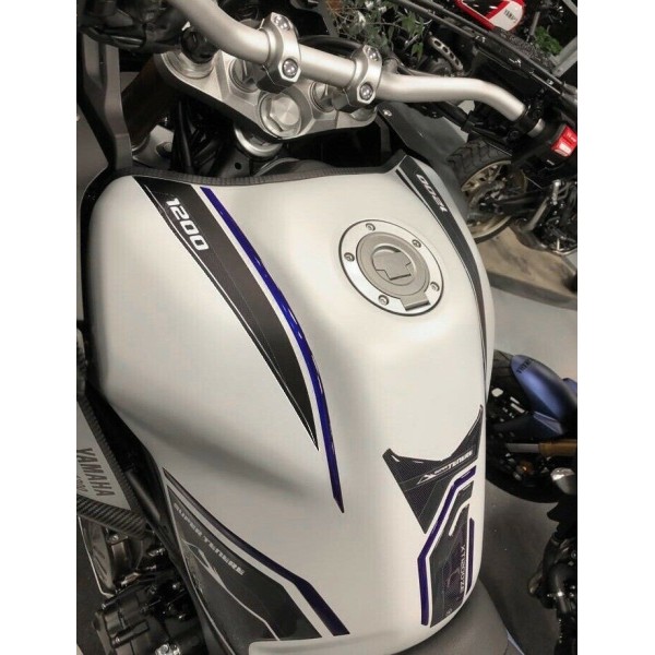 KIT 3D ΡΕΖΙΝΗ ΑΛΛΗΛΕΓΓΥΗΤΙΚΕΣ ΠΡΟΣΤΑΣΙΕΣ ΓΙΑ MOTORCYCLE συμβατό YAMAHA SUPER TENERE μπλε