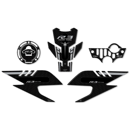 3D Harz Aufkleber Kit Protektoren für Motorrad kompatibel Yamaha YZF R3 2019-2025