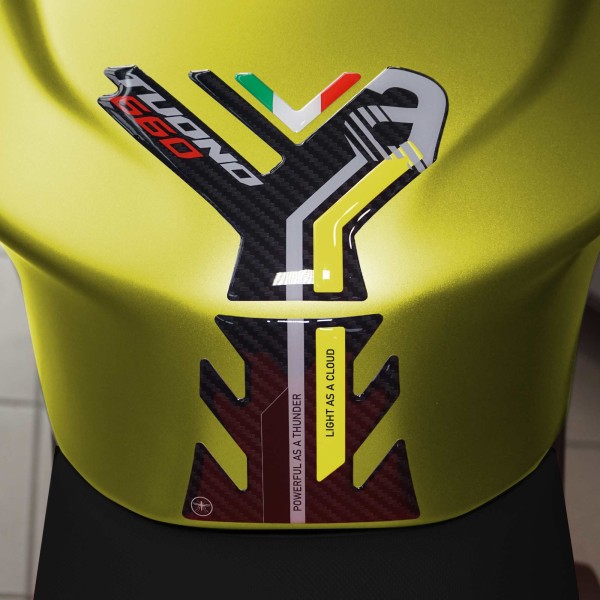 Kit completo de adhesivos 3D compatible con Aprilia Tuono 660 amarillo 2021-2023