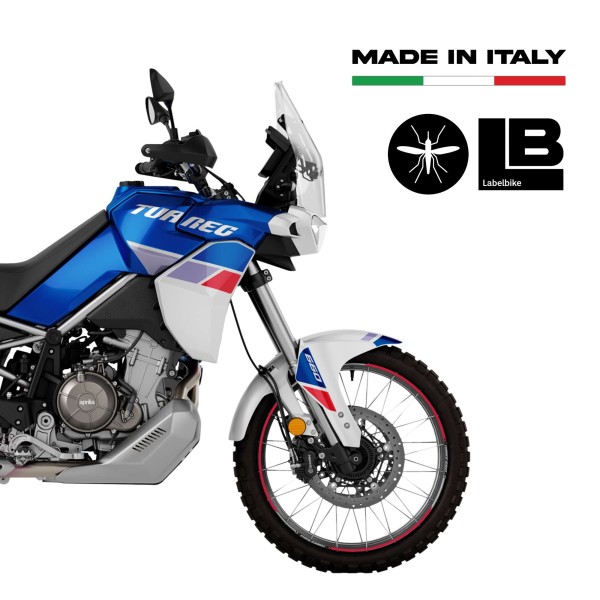 Complete 3D motorbike sticker kit compatible with Aprilia Tuareg 660 Indigo 2022