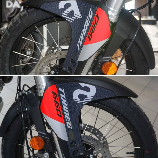 Kompletter 3D Aufklebersatz für Motorräder kompatibel mit Aprilia Tuareg 660 rot 2022