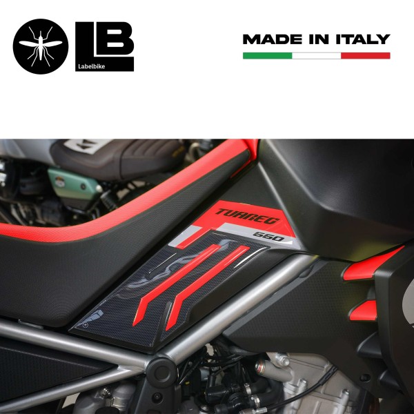 Kompletter 3D Aufklebersatz für Motorräder kompatibel mit Aprilia Tuareg 660 rot 2022