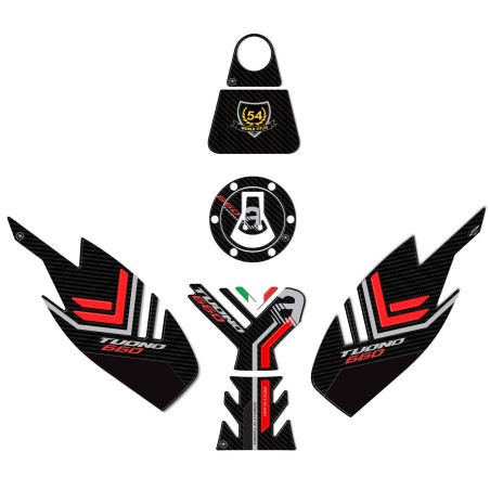 Kit complet d'autocollants 3D pour moto compatible avec Aprilia Tuono 660 rouge 2021-23
