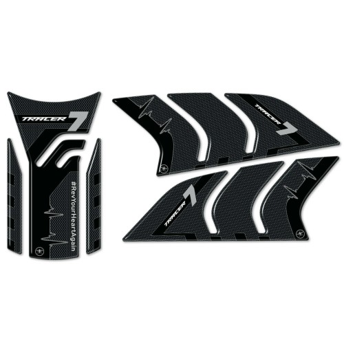Kit de 3 autocollants 3D en résine gel pour réservoir de moto compatible Yamaha Tracer 7 2