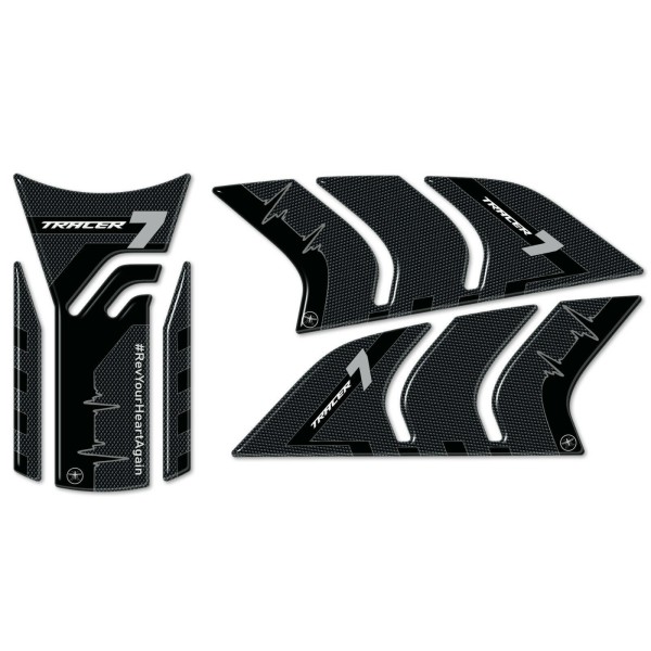 Kit de 3 pegatinas de gel de resina 3D para depósito de moto compatible Yamaha Tracer 7