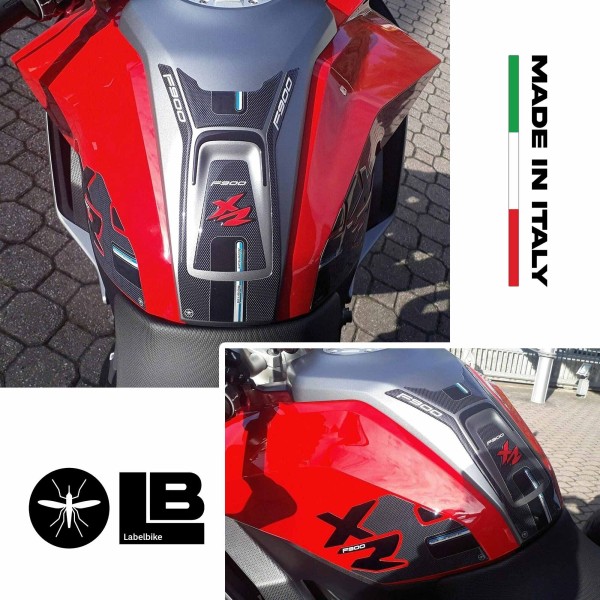 KIT F900 XR - 3 3D-Gel-Aufkleber Motorradtankschutz kompatibel BMW F900XR