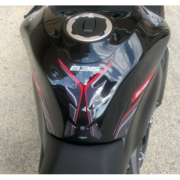 3D-Gel-Kit Motorrad-Tankschützer kompatibel Kawasaki ZX-6R ninja 636-rot