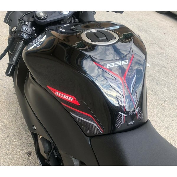 3D gel kit motorbike tank protectors compatible Kawasaki ZX-6R ninja 636-red