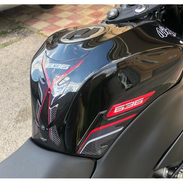 Kit gel 3D protectores depósito moto compatible Kawasaki ZX-6R ninja 636-rojo