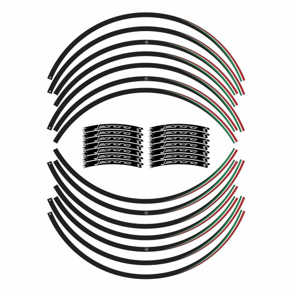 Adhesive rim stripes kit 17" motorbike compatible with Benelli Leoncino 500 and 800
