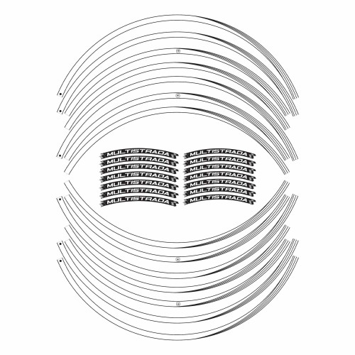 Kit d'autocollants pour jantes de moto 17" compatibles avec Ducati Multistrada 2