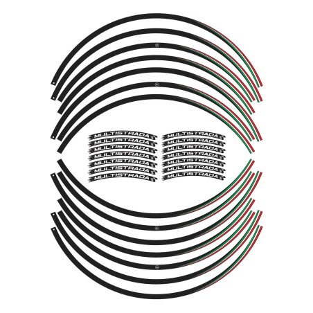 Kit de adhesivos para llantas de moto de 17" compatibles con Ducati Multistrada