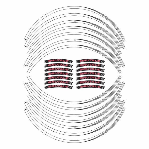 Kit de bandas adhesivas para llantas de moto de 17" compatibles con MV Agusta Brutale