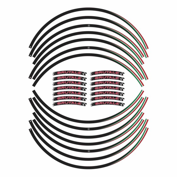 Kit de bandes adhésives pour jantes moto 17" compatibles avec MV Agusta Brutale