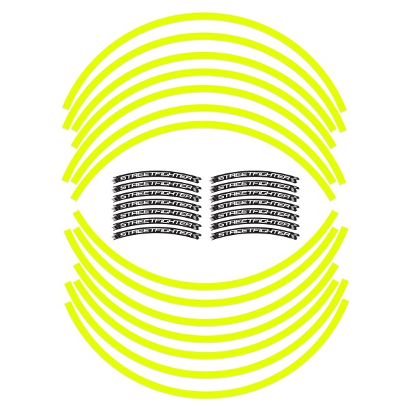 SELBSTKLEBENDE STREIFEN KIT KOMPATIBEL 17 MOTORRAD FELGEN DUCATI STREETFIGHTER GELB FLUO