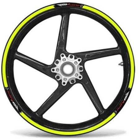 KIT ADHESIVO compatible para llantas 17 MOTO APRILIA RSV TUONO YELLOW FLUO
