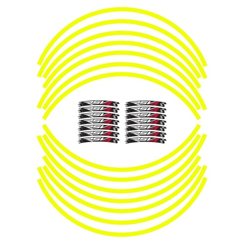 ADHESIVE STRIP KIT compatible for 17 RIMS MOTORCYCLE APRILIA RSV4 - YELLOW FLUO 2
