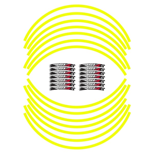 ADHESIVE STRIP KIT kompatibel für 17 RIMS MOTORCYCLE APRILIA RSV4 - YELLOW FLUO