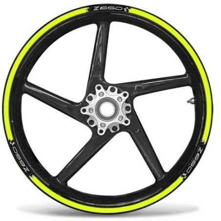 ADHESIVE STRIP KIT compatible para 17 RINES MOTO KAWASAKI Z650- YELLOW FLUO