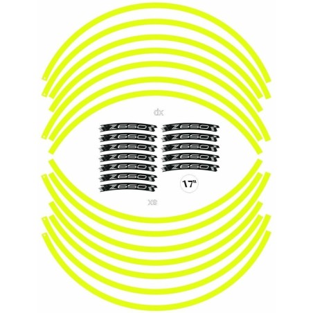 ADHESIVE STRIP KIT compatible para 17 RINES MOTO KAWASAKI Z650- YELLOW FLUO