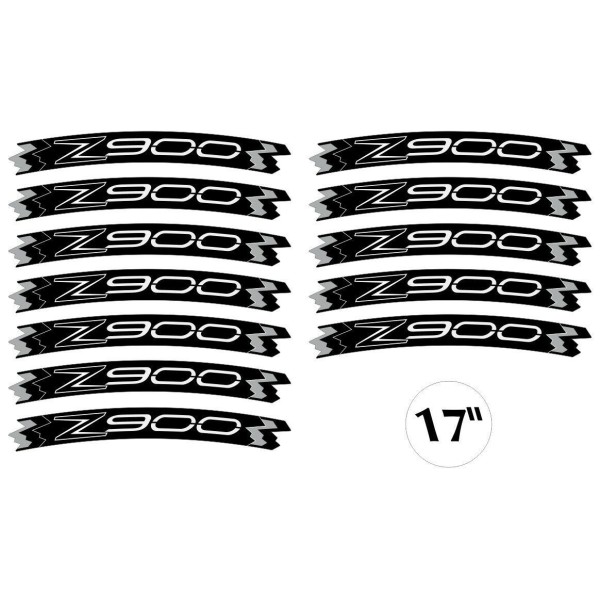 KIT ADHESIVO compatible para 17 LLANTAS MOTO KAWASAKI Z900- FLUO AMARILLO