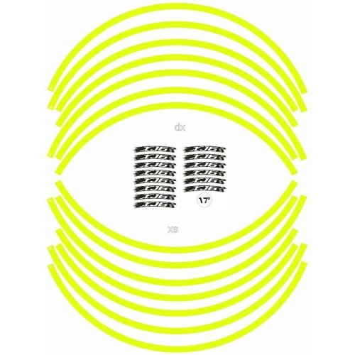 ADHESIVE STRIP KIT compatible for 17 RIMS MOTO YAMAHA XJ6 YELLOW FLUO 2