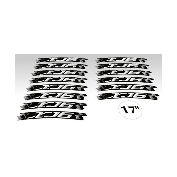 KIT ADHESIVO compatible para 17 LLANTAS MOTO YAMAHA XJ6 AMARILLO FLUO