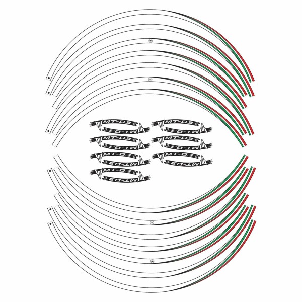 Kit de bandas adhesivas para llantas Mt03 Ruedas de 17" compatibles con las motos Yamaha Mt-03