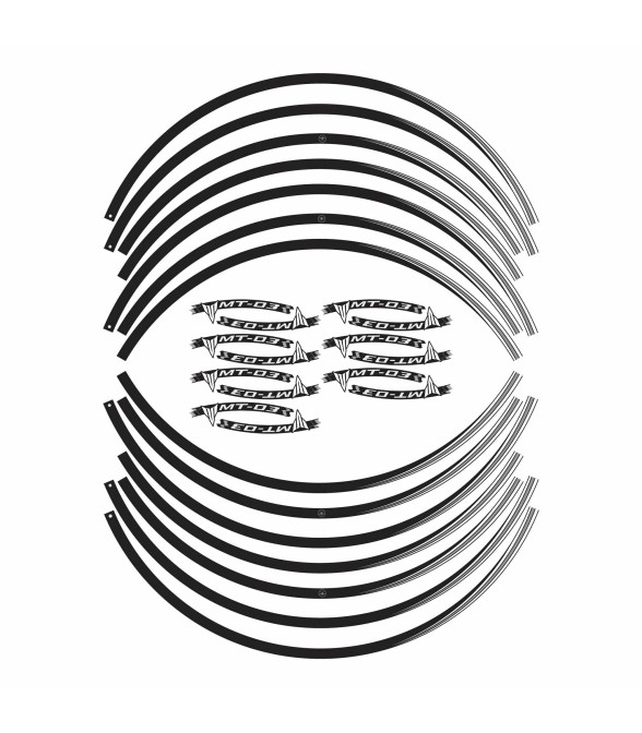 Klebestreifen-Kit für Mt03 Felgen 17" Räder kompatibel mit Yamaha Mt-03 Motorrädern