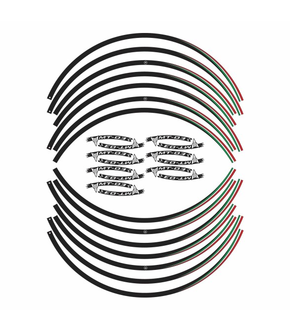 Klebestreifen-Kit für Mt03 Felgen 17" Räder kompatibel mit Yamaha Mt-03 Motorrädern