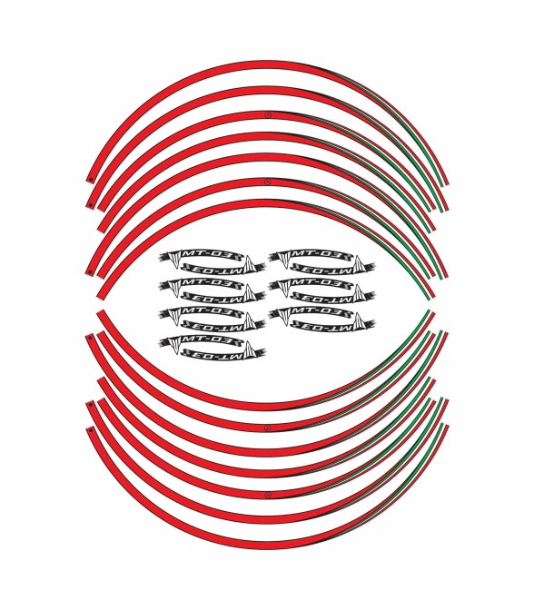 Klebestreifen-Kit für Mt03 Felgen 17" Räder kompatibel mit Yamaha Mt-03 Motorrädern