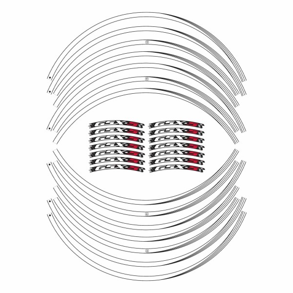 Adhesive strip kit for 17" wheel rims compatible with Suzuki GSXS 750-1000