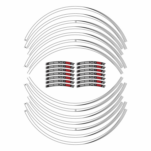 Klebestreifen-Kit für 17" Felgen passend für Suzuki GSXS 950-1000