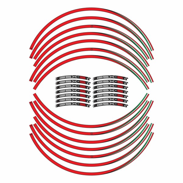 Adhesive strip kit for 17" wheel rims compatible with Suzuki GSXS 950-1000