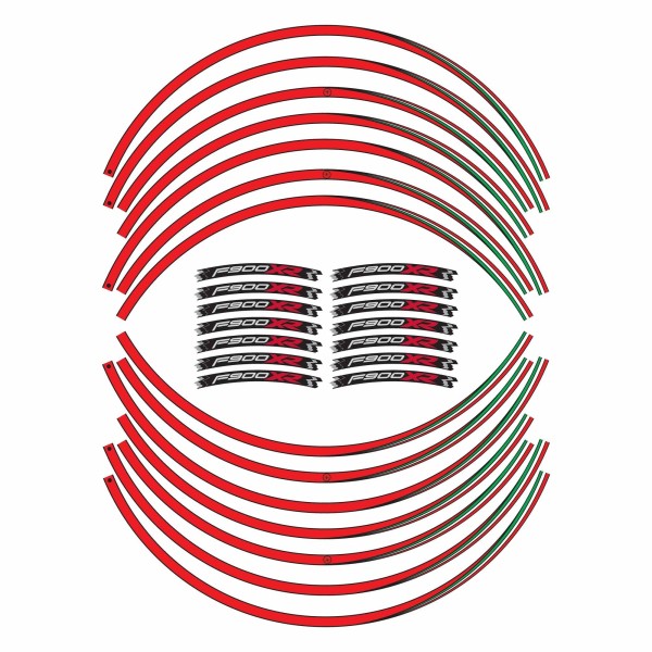 Klebestreifen Kit für Motorräder kompatibel BMW F900XR Tuning Aufkleber XR Felgen 17